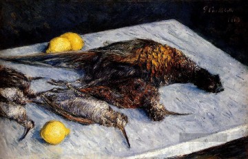 Spiel Vögelen Und Zitronen Stillleben Gustave Caillebotte Ölgemälde